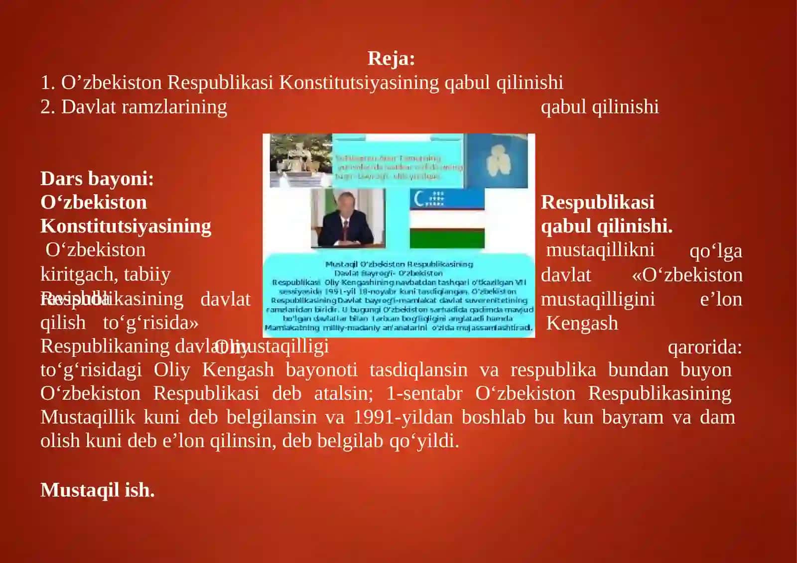 O‘zbekiston Respublikasi Mustaqilligi 2