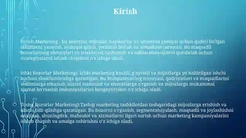 Ichki Va Tashqi Bozorlar Marketingi 2