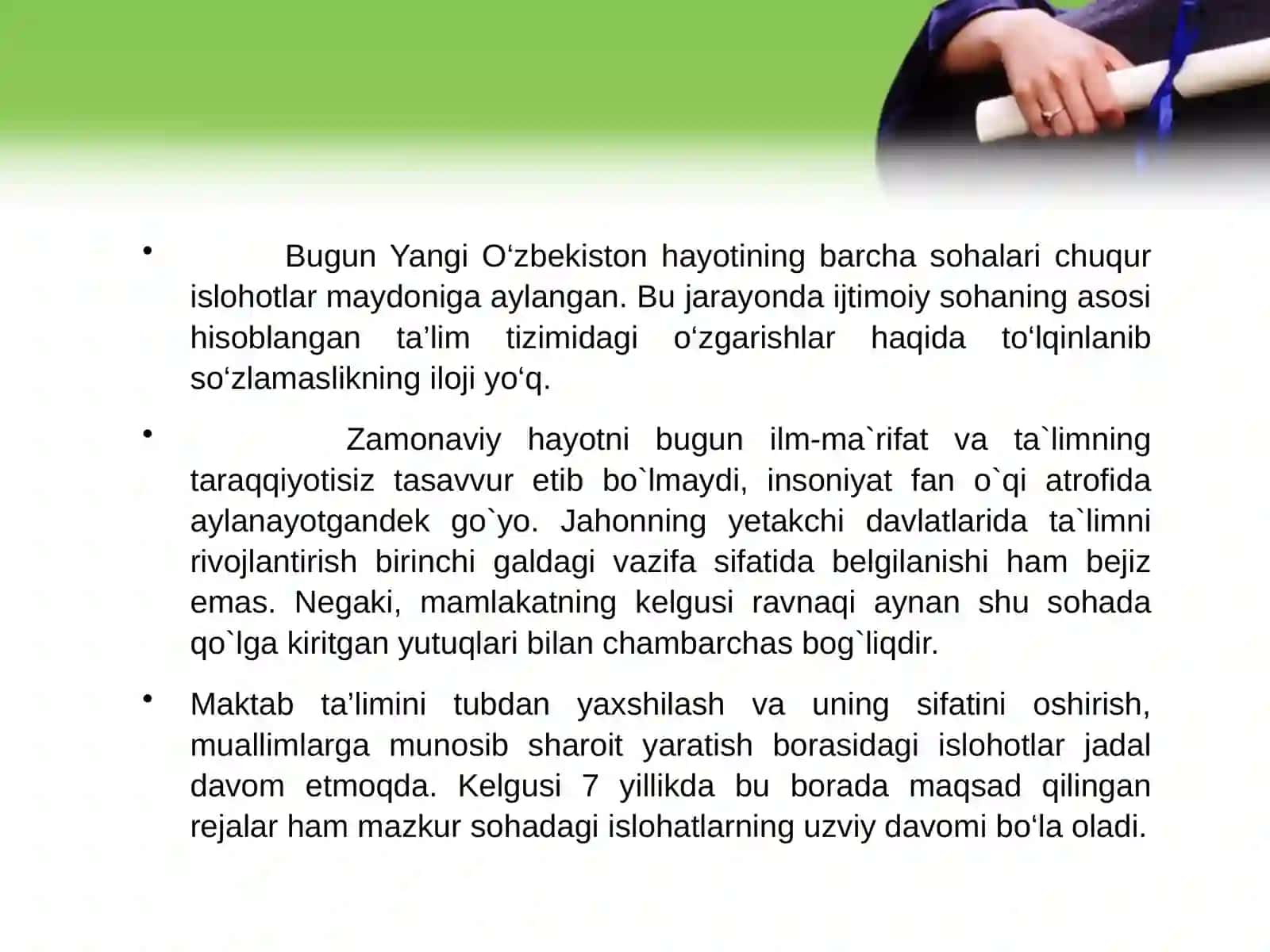 O`zbekiston Respublikasi`ta`limtiziminingrivojlanishiningkonseptualasoslari 2