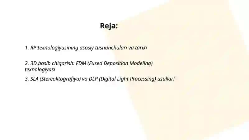RP (Rapid Prototyping, tezkor prototiplash) 2