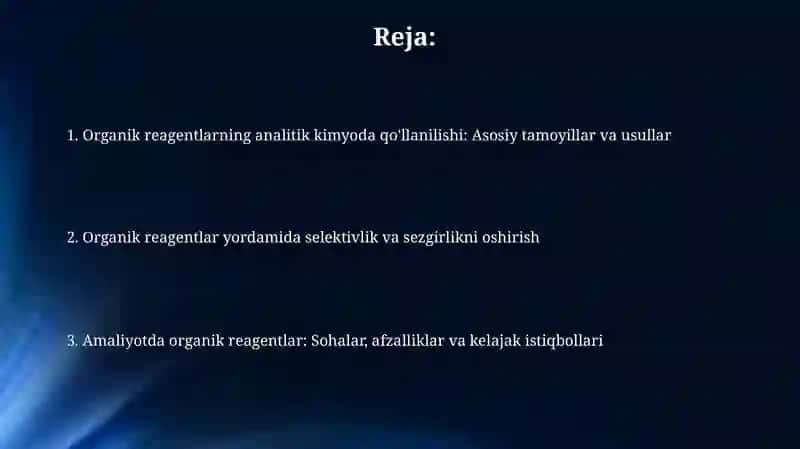 Analitik kimyoda organik reagentlarning qo'llanilishi 2