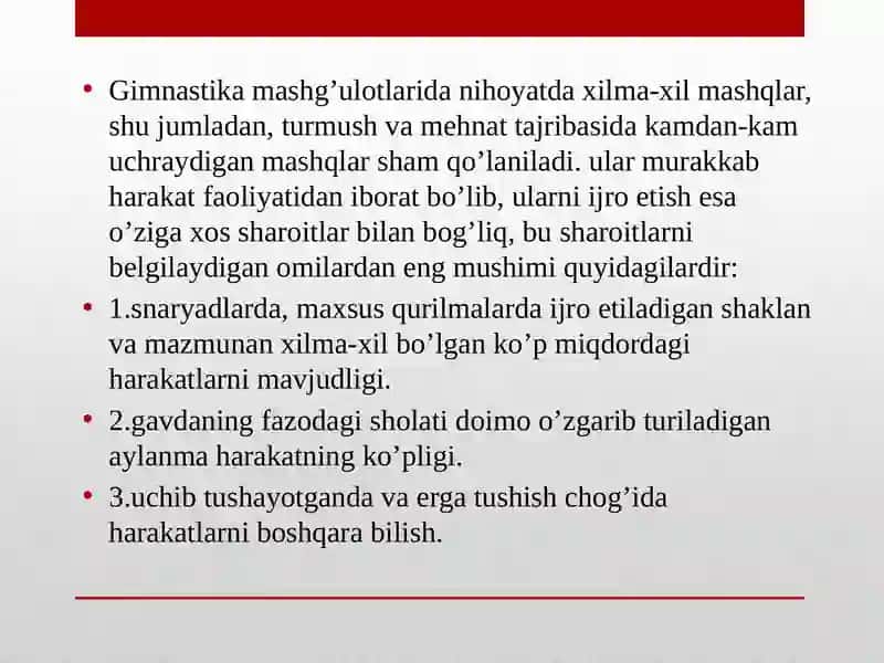 Gimnastika mashg‘ulotlarida shikastlanishning oldini olish 2