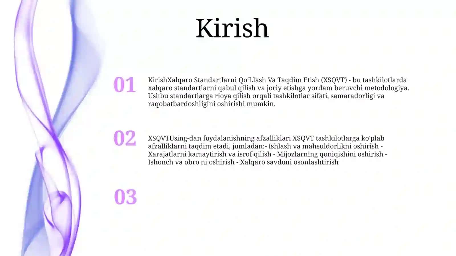 Xalqaro Standartlarni QoʻLlash VaTaqdimEtish 2