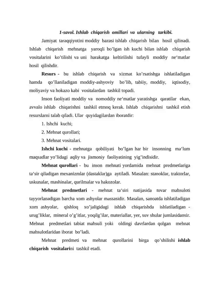 Ishlab chiqarishning umumiy va pirovard natijalari 2