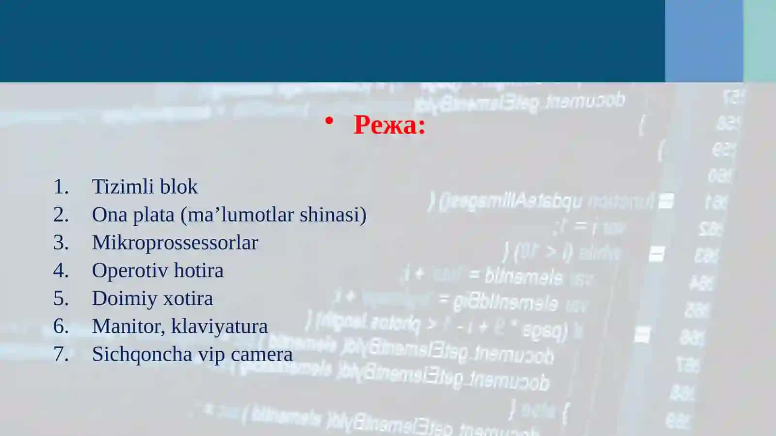 Axborot komplekslarining texnik va dasturiy ta’minoti 2