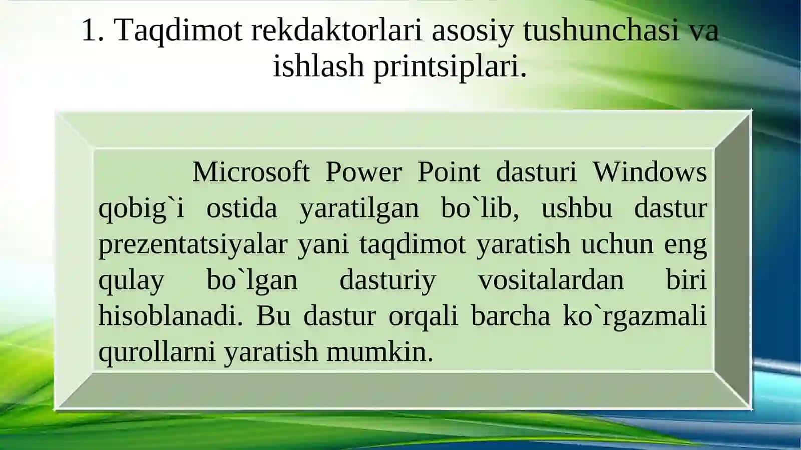 TAQDIMOTLARNI ISHLAB CHIQISHNING INSTRUMЕNTAL VOSITALARI 2