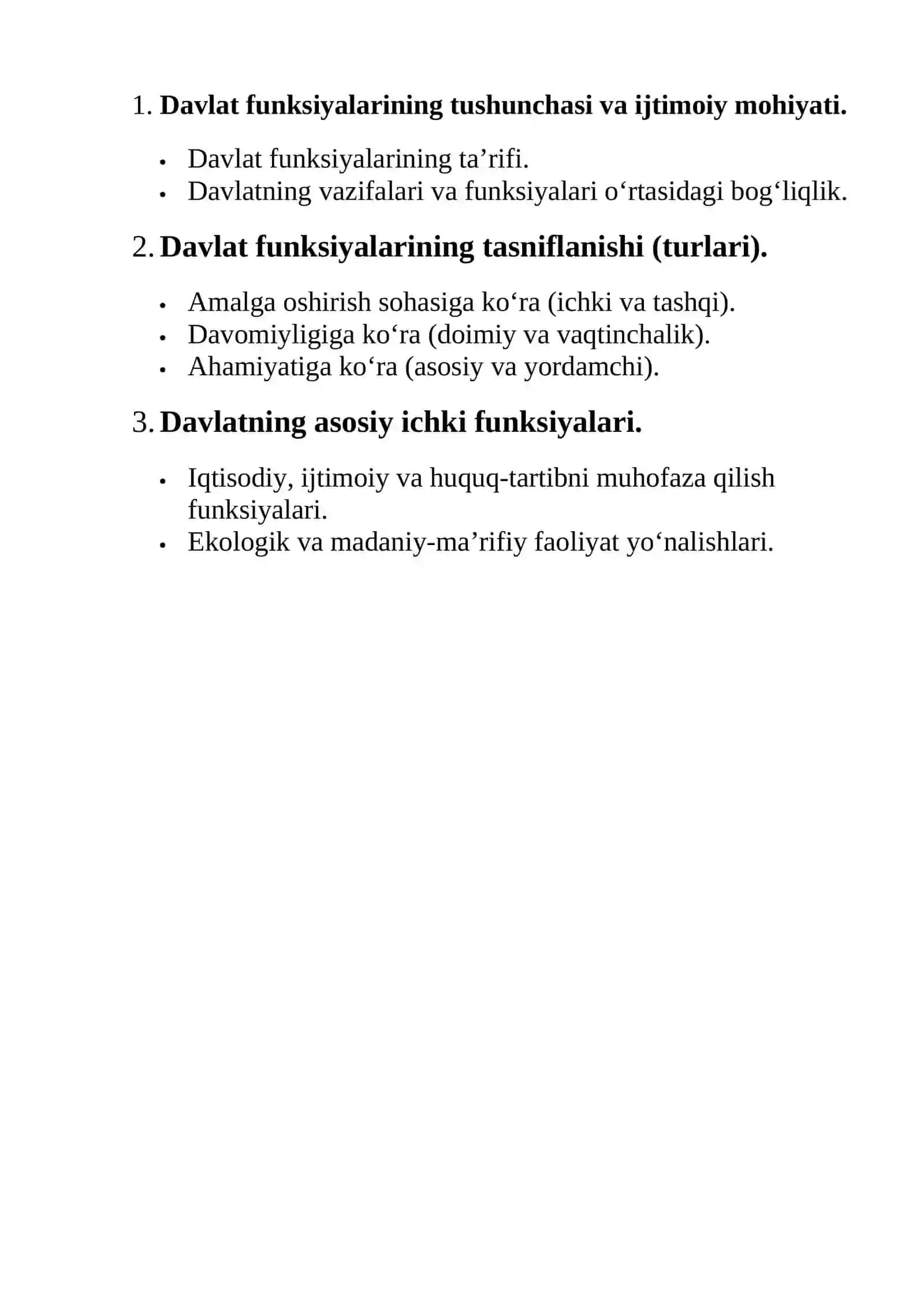 Davlat funksiyalarining tushunchasi va ijtimoiy mohiyati 2