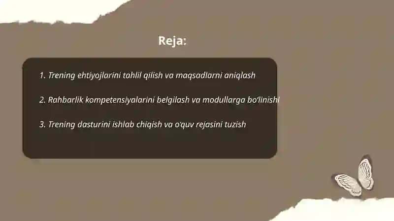 Rahbarlik sifatlarini rivojlantirishga qaratilgan treninglar 2
