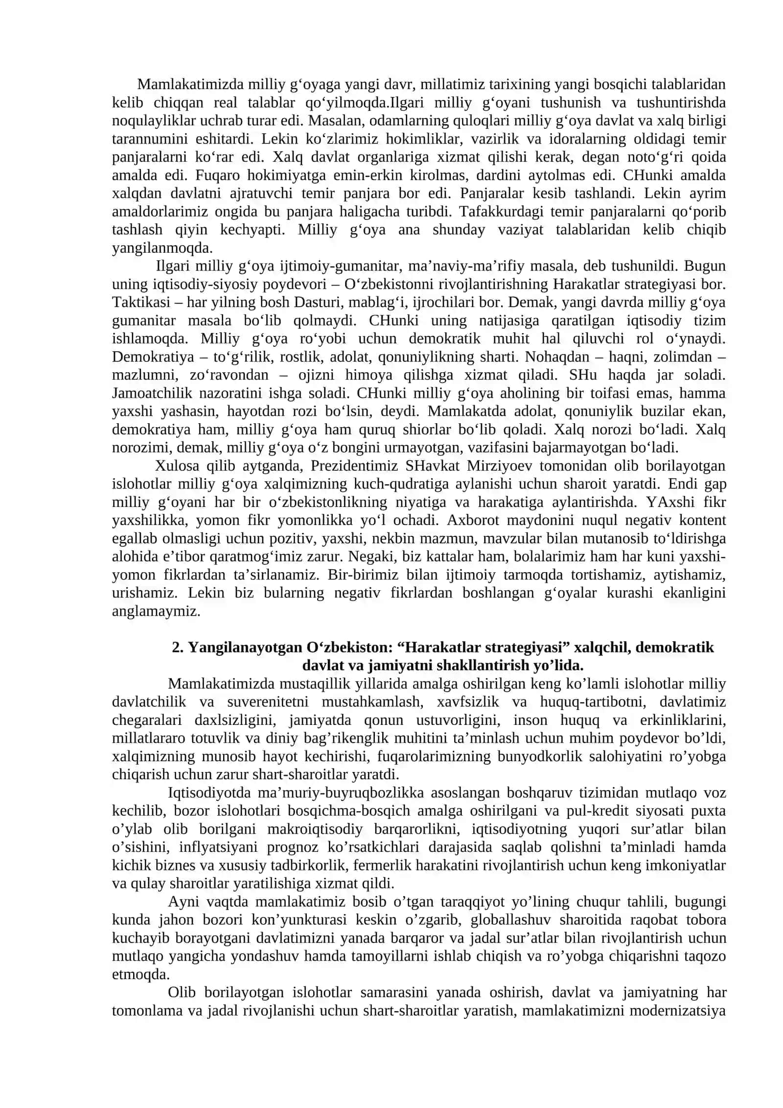 Yangilanayotgan O‘zbekiston: milliy tiklanishdan – milliy yuksalish sari 2