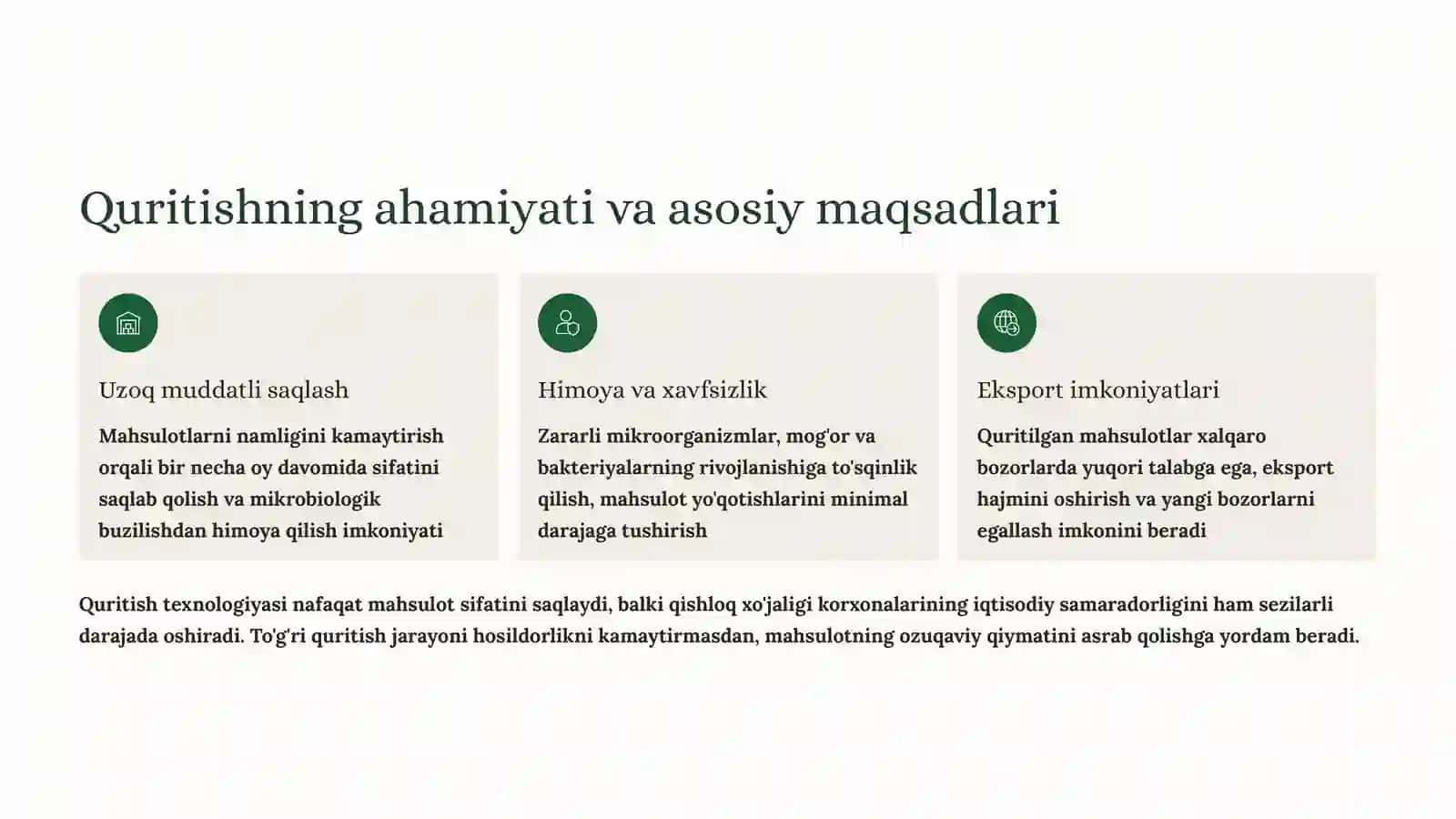 Qishloq xo'jaligi mahsulotlarini quritish texnikasi va texnologiyasi 2