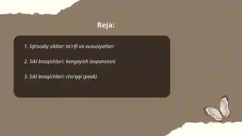 Iqtisodiy sikllar va ularni bosqichlari 2