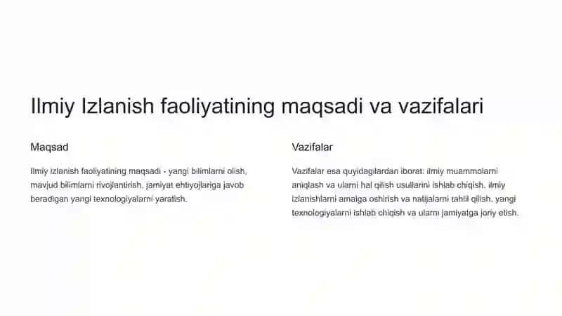 Ilmiy Izlanish ishlari dasturini tuzish va ixtirolargatalabnomalarnirasmiylashtirish 2