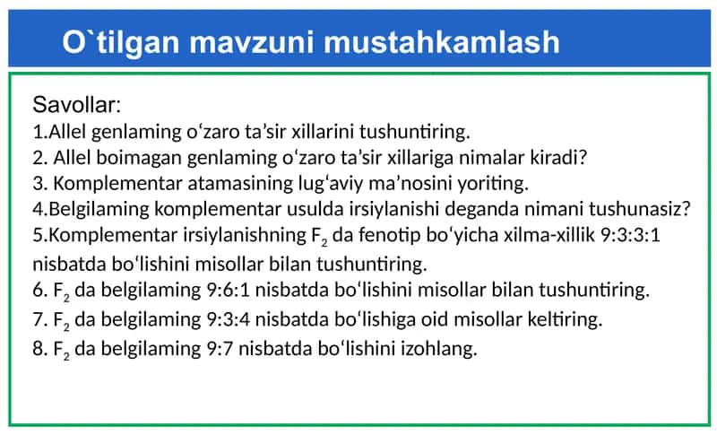 Noallel gen Epistaz irsiylanish 2