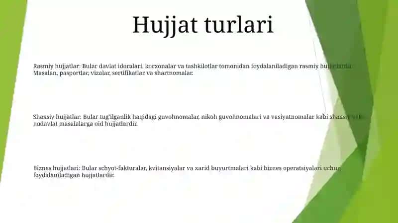 Sohaviy Ma'Lumot Axborot Hujjatlari Va Sohaviy Xizmat Yozishmalari 2
