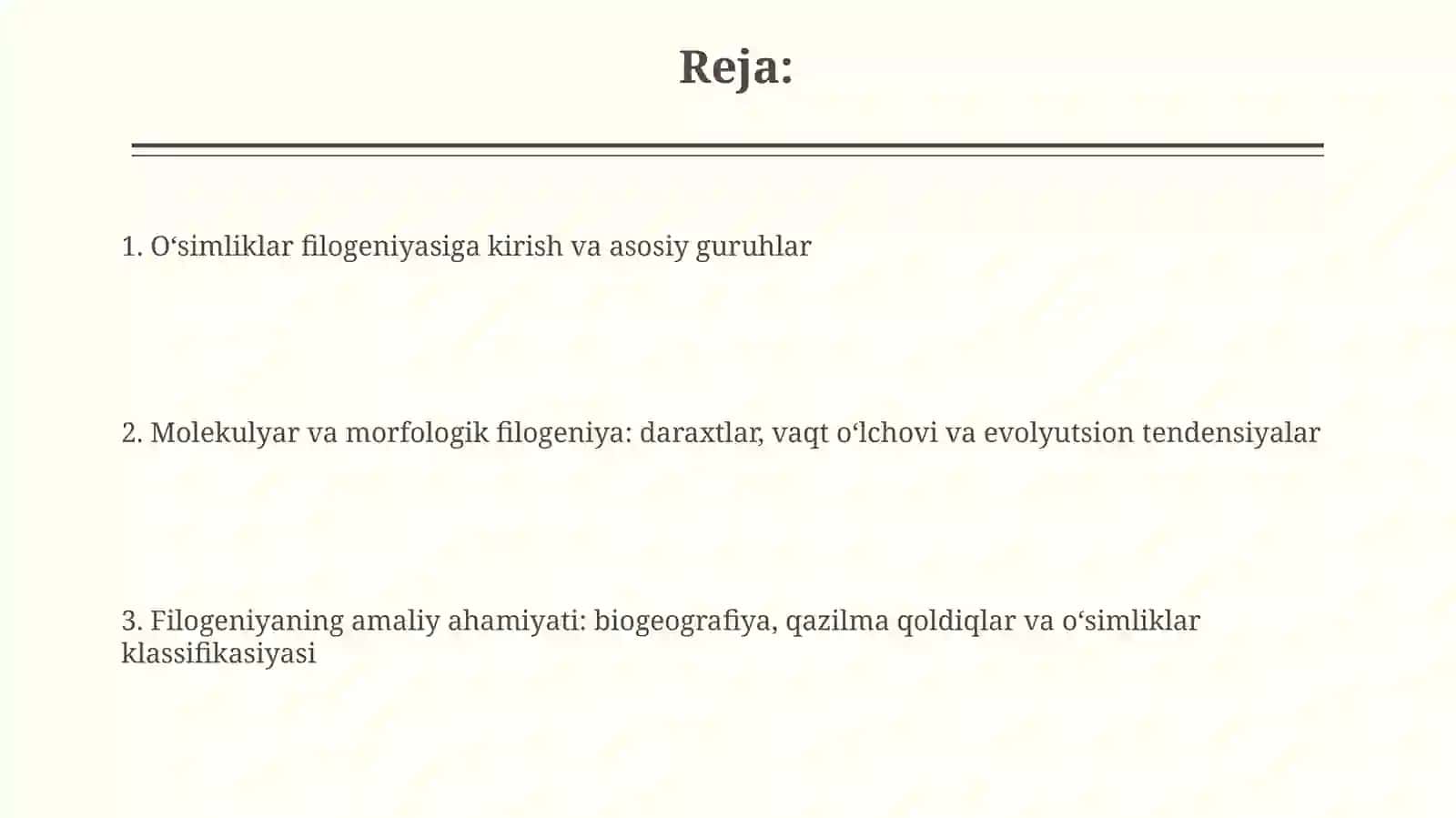 O’simliklar filogenezi 2