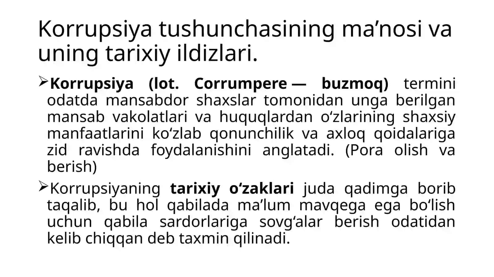 Korrupsiyaning mohiyati, oqibatlari va unga qarshi kurash mexanizmlari 2