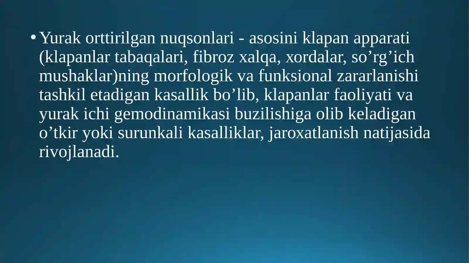Yurak orttirilgan nuqsonlari-аsоsini klаpаn аppаrаti 2