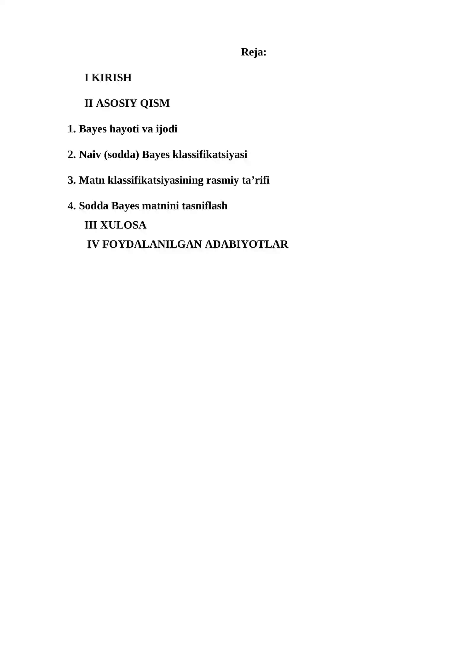 Matnlarni tasniflash va sodda Bayes yondashuvi 2