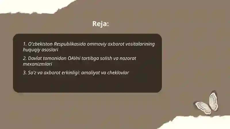 O'zbekiston Respublikasida ommaviy axborot vositalarining faoliyati 2