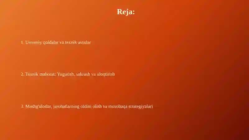 Yengilatletika turlari texnikasi 2