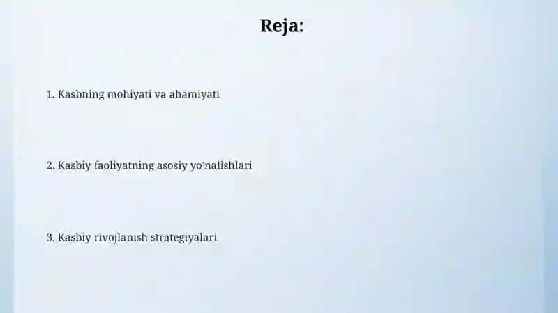 Kasb, kasbiy faoliyat, kasbiy taraqqiyot 2