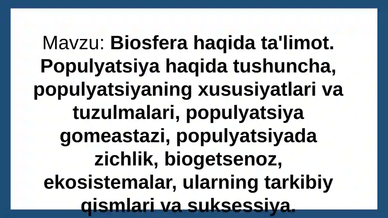 Xoldarova Diyoraning umumiy ekologiya fanidan taqdimoti 2