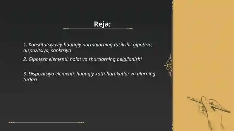 Konstitutsiyaviy-huquqiy normalarning tuzilishi va turlari 2