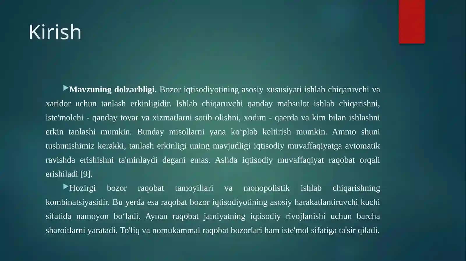 Monopol hokimiyat sharoitida narx belgilash va diversifikatsiyalash tamoyillari 2