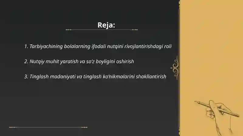 Tarbiyachining bolalarning ifodali nutqini shakillantirishdagi vazifalari 2