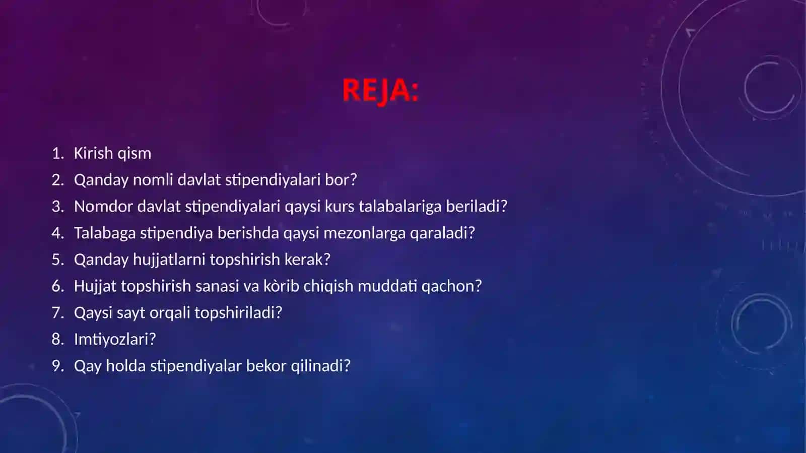Nomdor davlat stipendiyalari 2