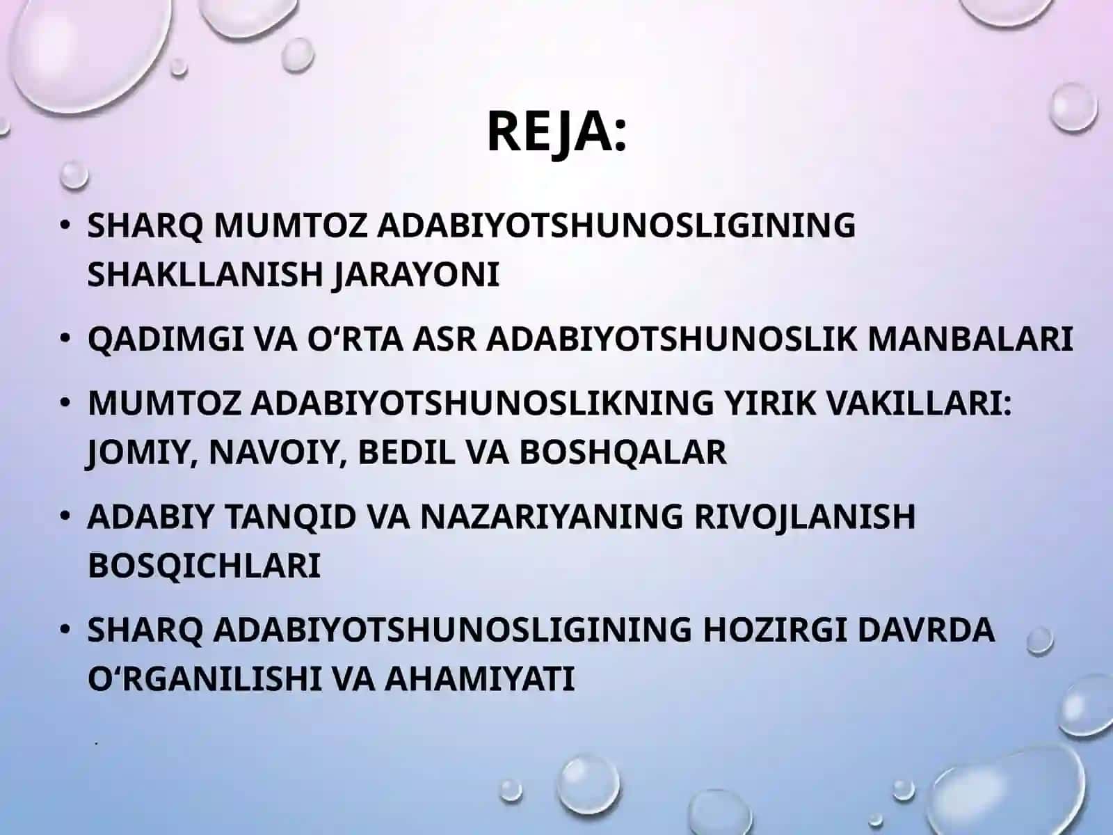 Sharq mumtoz adabiyotshunosligi tarixi 2