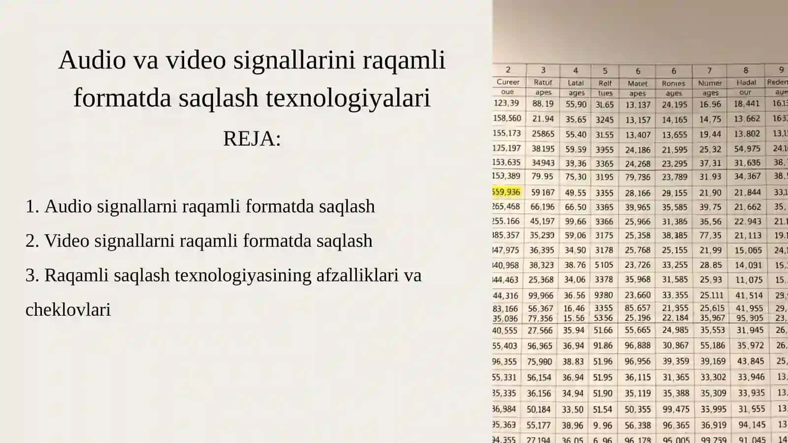 AUDIO VA VIDEO MA’LUMOTLARNI QAYTA ISHLASH 2