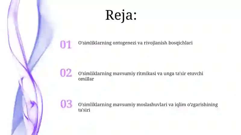 O'simliklarning individual rivojlanishi (ontogenez) va mavsumiy ritmika 2
