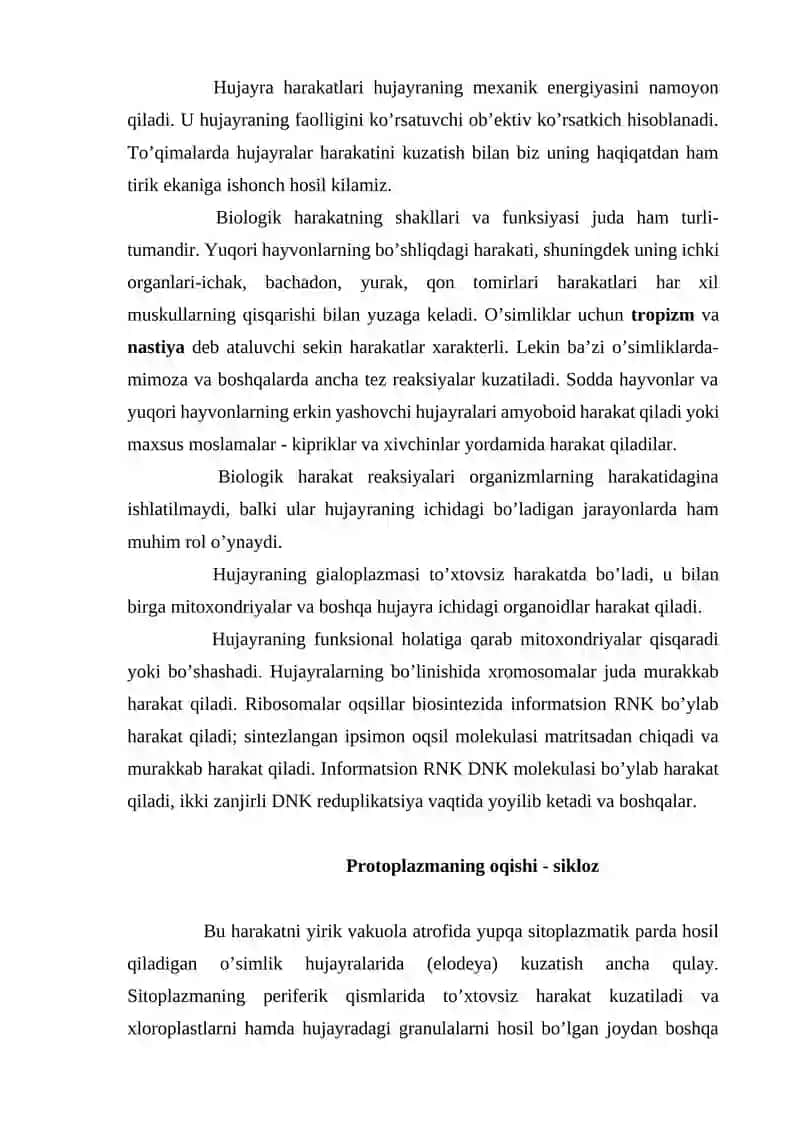 Hujayraning tayanch-harakat sistemasi 2