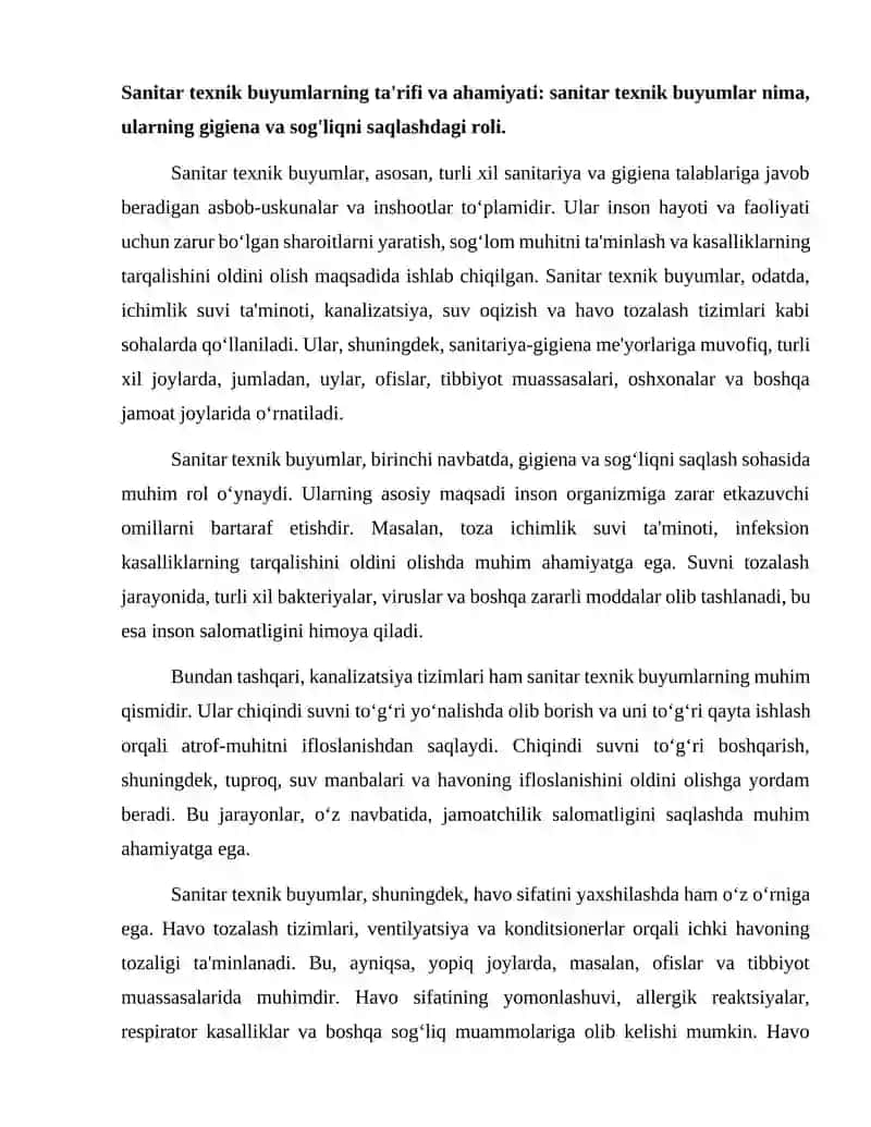 Sanitar texnik buyumlar 2