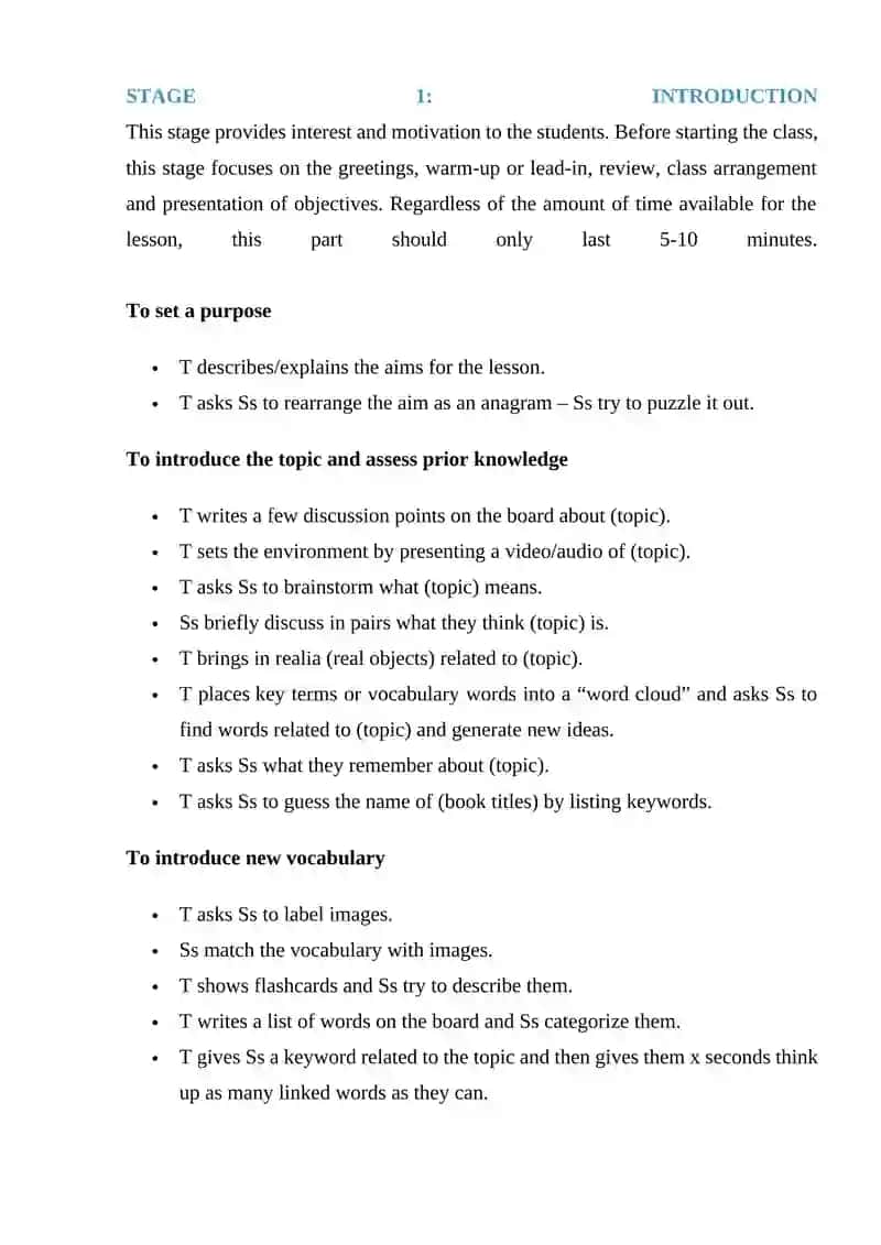 Lesson Plan Stages 2