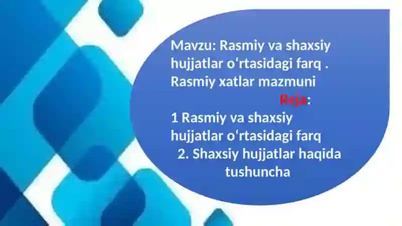 "Davlat tilida ish yuritish" fanidan tayyorlagan taqdimoti 2