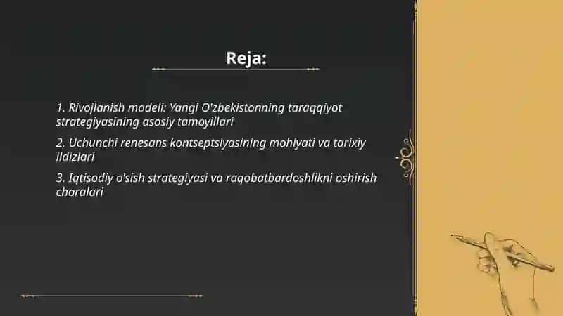 Yangi Õzbekistonning taraqqiyot strategiyasi 2