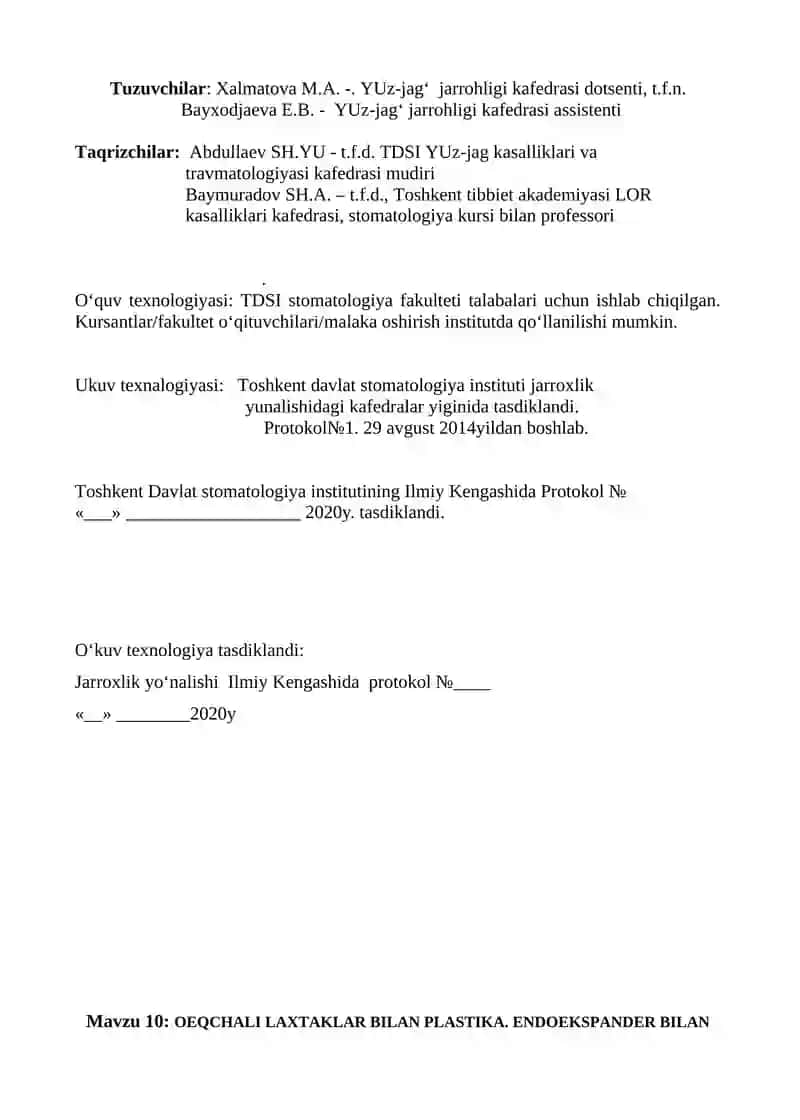 OEQCHALI LAXTAKLAR BILAN PLASTIKA. ENDOEKSPANDER BILAN PLASTIKA 2