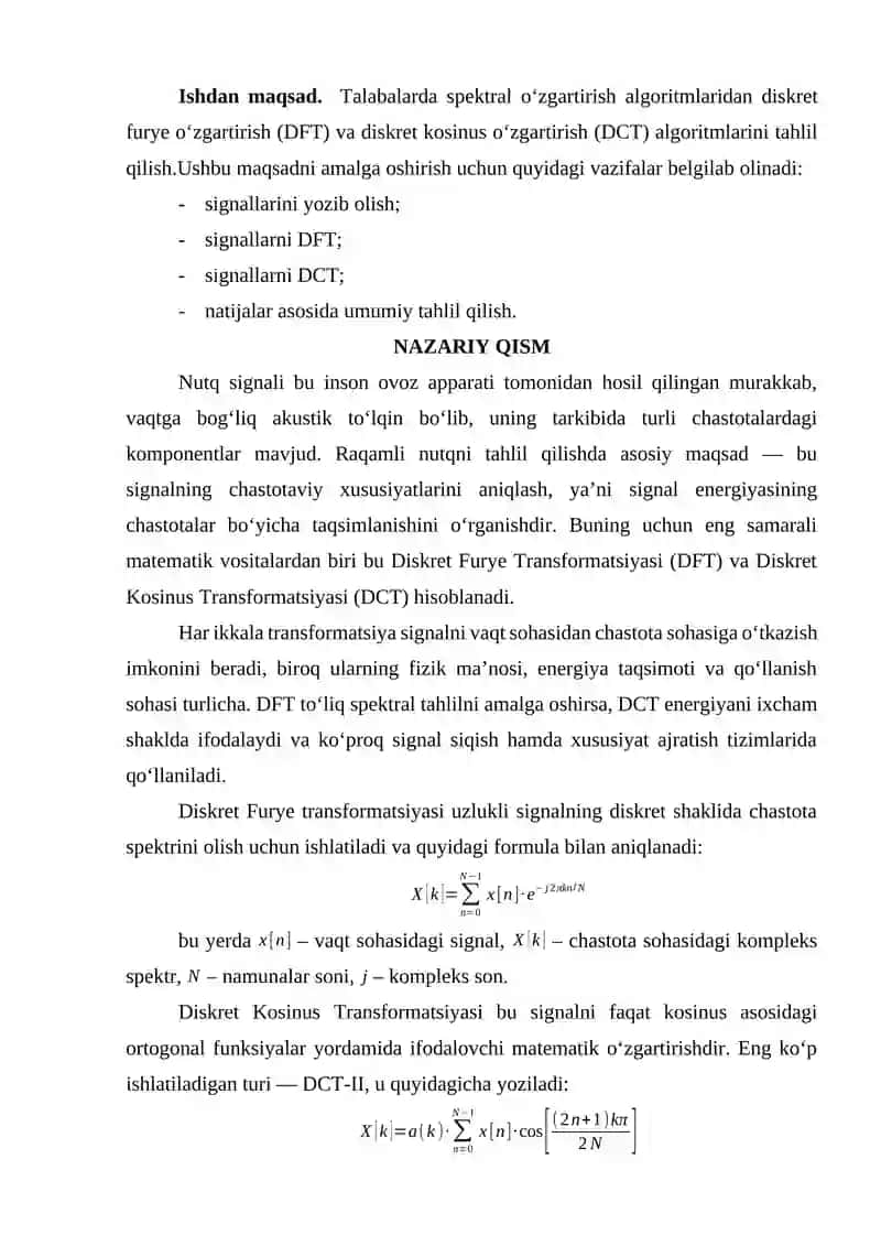 Signallar va tasvirlarni qayta ishlash fanidan 3-TOPSHIRIQ 2