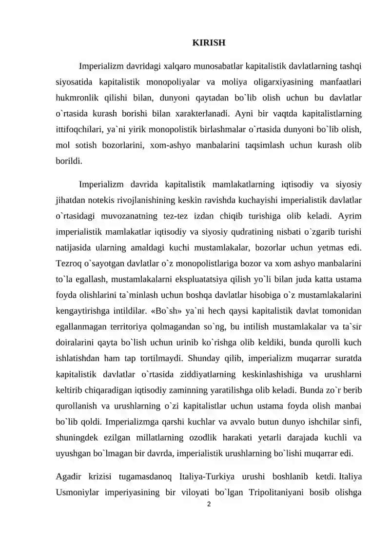 XIX ASR OXIRI — XX ASR BOSHLARIDA TURKIYA 2