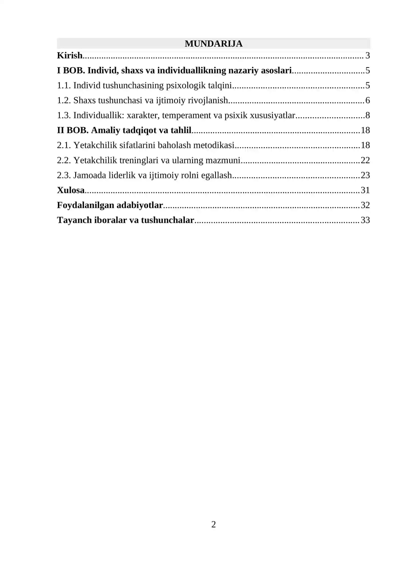 Individ, shaxs va individuallikning nazariy asoslari 2