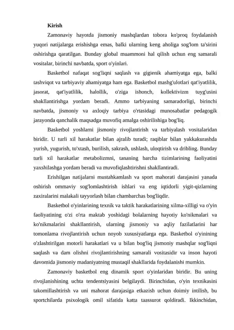 Basketbol o'yinida shug'ullanuvchilarning taktikasi 2