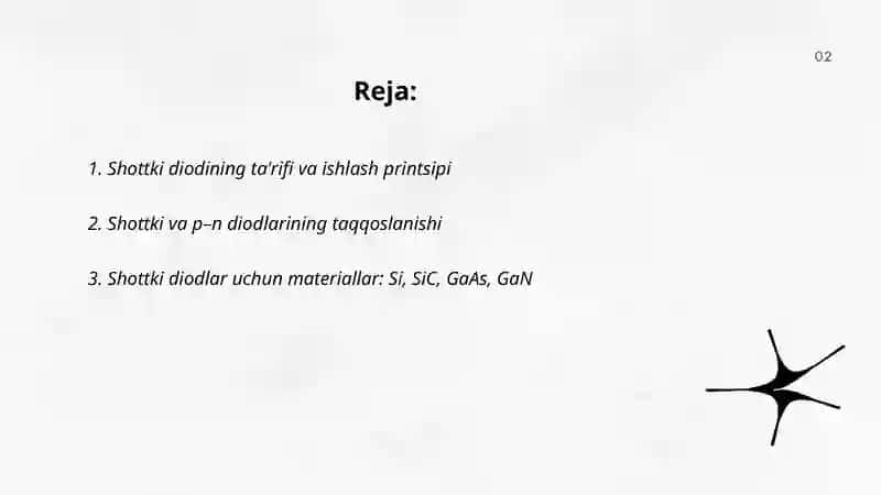 Shottki Diodi va ularning zamonaviy texnikada qo‘llanilishi 2