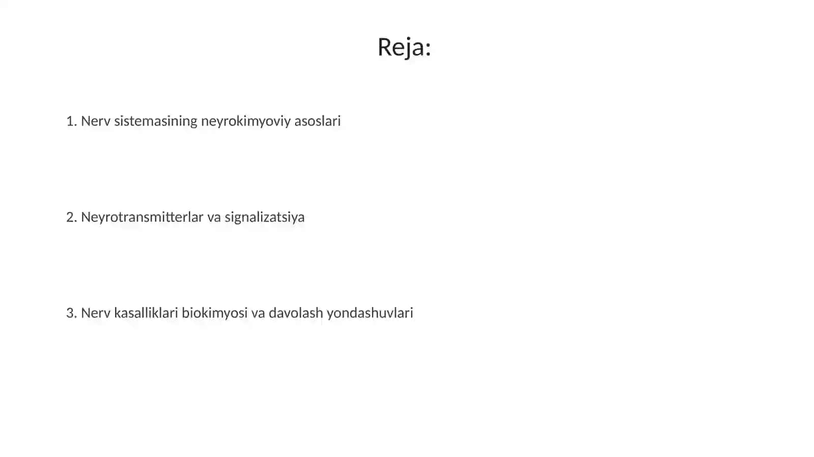 Markaziy va periferik asab tizimi biokimyosi 2