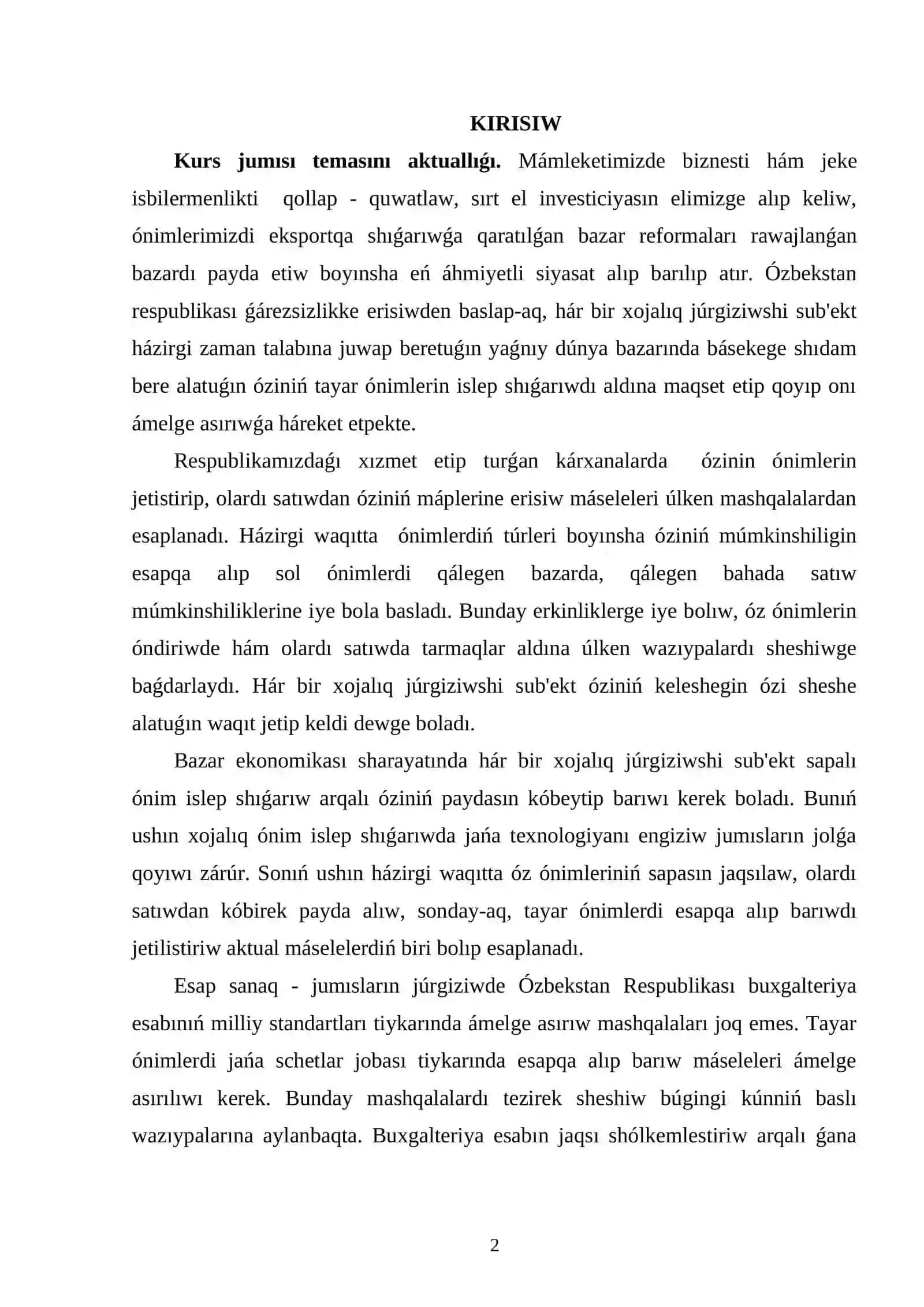Tayar Ónimler Hám Olardı Satıwdıń Ekonomikalıq Mazmuni 2