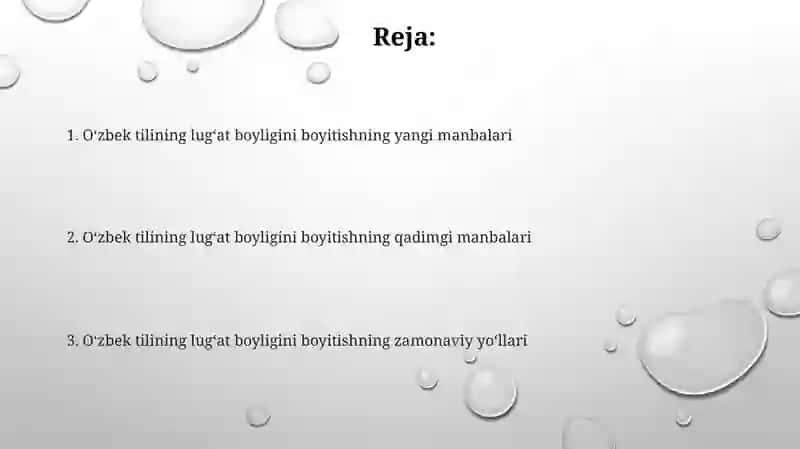 O'zbek tili leksikasining boyish manbalari 2