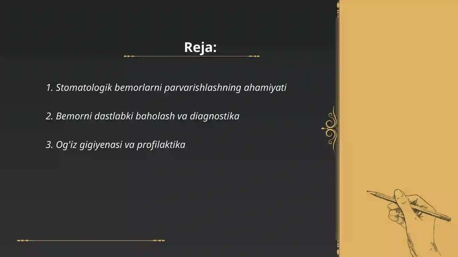 Stomatologik bemorlarni parvarishlash 2