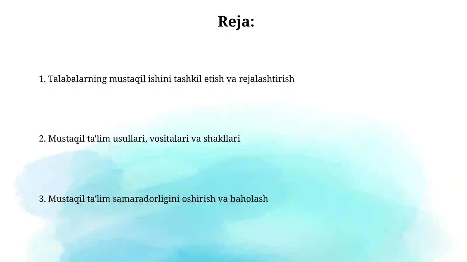 Talabalarning mustaqil ishlari 2