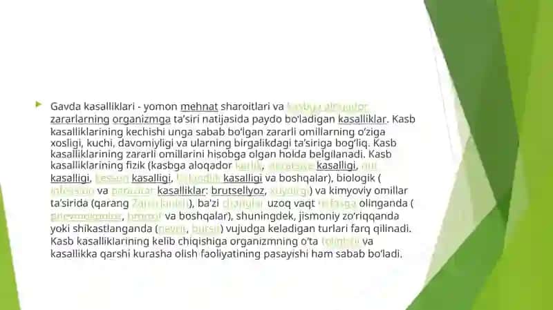 SANOAT KORXONALARIDA KASB KASALLIKLARNING OLDINI OLISHGA QARATILGAN CHORA TADBIRLAR 2